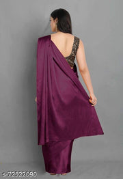 WOMEN SATIN SILK SAREE WITH JACQUARD BLOUSE