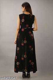 Polyster/Crepe fabric-FRONT SLIT MAXI Women Kurti