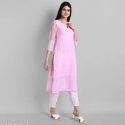 Women's Embroidered Georgette Straight Kurti