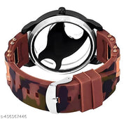 Analog Dial Brown Band Green Watch for Men & Boys – Stylish & Trendy