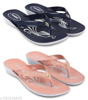 Ango Soft Footbed Sandals for Women Lightweight & Comfortable Daily Wear Fashion Sandals Pack of 2