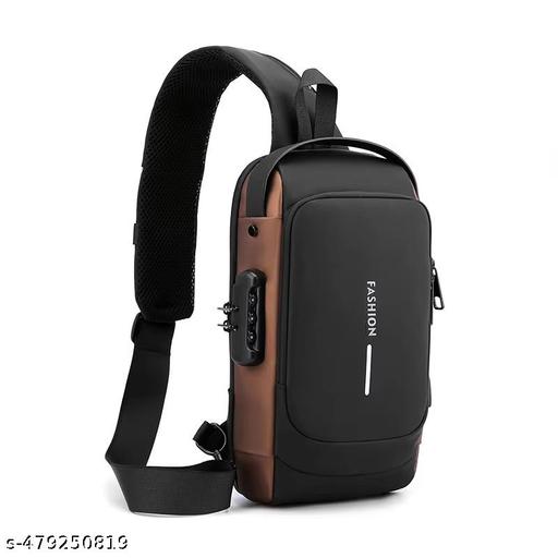 Men’s Waterproof Shoulder Bag with USB Charging Port, Anti-Theft Crossbody Sling Backpack – Reflective Strip Design, Multiple Pockets for Tablet, Wallet, Keys – Versatile for Travel, Outdoor & Business