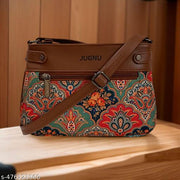 JUGNU-red Sling bag for women Hancraft   Prited Bag