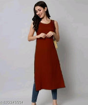 Straight Sleeveless Kurti for women