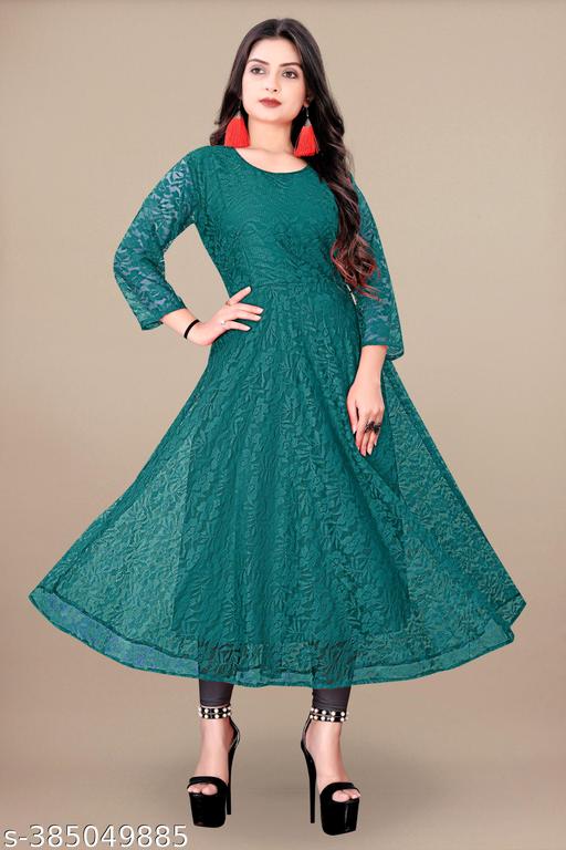 Flared Net Gown And Kurtis For Girl