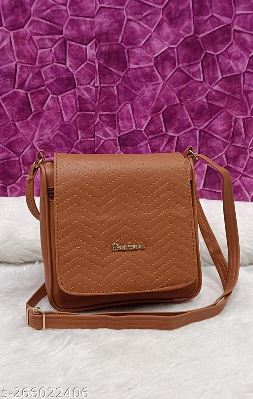 Classic versatile women Tan PU sling bags/Full hand work bag/sling bag for women/party wear bag for women/long bag for women/wedding bag for women/Small sling bags/Premium PU leather sling bags for women