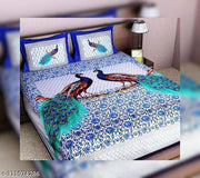 Cotton bedsheet with 2 pillow cover  % cotton double bed bedsheet