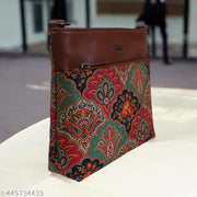 JUGNU-Bag red Handicraft Fabric Printed Sling Bag - Stylish and Sustainable Shoulder Crossbody Bag for Everyday Use