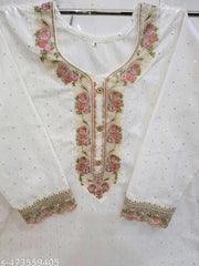 kurti Embroidery work Sequence white styles kurti with embroidery for women and girl