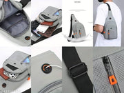 1pc Durable Chest Bag, Outdoor Mountaineering Cycling Travel Crossbody Bag, Small Lightweight Portable Waist Bag, Three-layer Large Capacity Fanny Pack