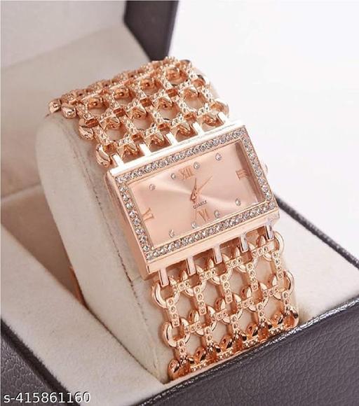 Medboo Square Rose Gold Dial Rose Gold Kadi Belt Grils and Women Watch