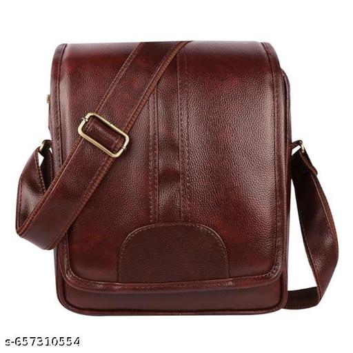 Messenger Sling Bag for Men | Synthetic Leather Executive Crossbody Bag | Travel Sling Bag, Adjustable Shoulder Strap