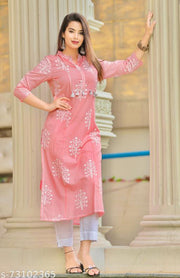 Festive Wear Pure Cotton Printed Kurti (Only Kurti)