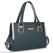 FOMMIL Ladies Handbag, Elegant Blue Sling Bag with Gold Hardware, Shoulder Strap