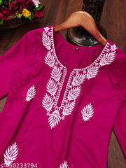 Cotton Embroidered Short Kurta for Women and Girl