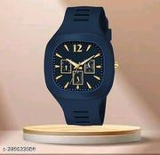STYLISH ROYAL LOOKING ANALOG WATCH WHITE & GREY SILICON STRAP,SQUARE PREMIUM DIAL,  WATCH, CASUAL FORMAL, PARTYWEAR, BRANDED WATCH, FOR (DIWILI BEST GIFT OFFER PACK) MEN AND BOY.