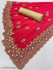 CUTWORK MIRROR SAREE