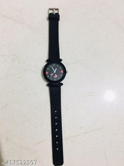 Branded Best Quality Ethnic Embossed Designer Shine Round Dial with Slim Fit Alluring Leather Belt Women Analog Watches for Girls