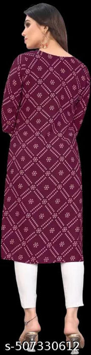 Women Printed Crepe Kurti (Combo Of 6)