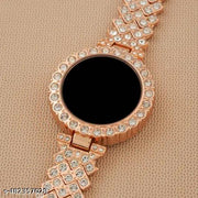 New Summer Ladies Women's LED Touch Watches Steel Watchband Simple Set with Diamond