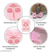 SYGA Baby Star Flower Hairband & Shoes Set  Soft, Comfortable Fit for Ages 0-1 Years | Ideal for Newborns & Toddlers(Light Pink)