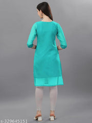 Apari Fab Women's Embroidered Georgette Straight Kurti