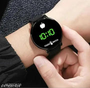 Top Trendy Touch Screen Digital Green LED Black Color Round dial Watch for boys & Girls