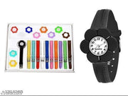 Trending 11 Belt Inter Changeable Belt and Dial Multicolor Watch for Girls