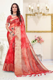 NEW FANCY ORGANZA SAREE  MULTY COLOUR SAREE