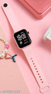 Trendy Pink Colour Small Led Light Digital Watch for Girls n Womens
