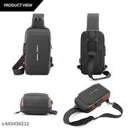 Sling Bag for Men & Women | Anti-Theft Crossbody Backpack with USB Charging Port, Waterproof Casual Messenger Shoulder Bag