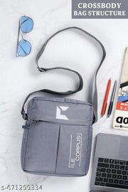Stylish Unisex Sling Bag with Adjustable Strap | Lightweight Crossbody Shoulder Bag for Daily Use (Gray)