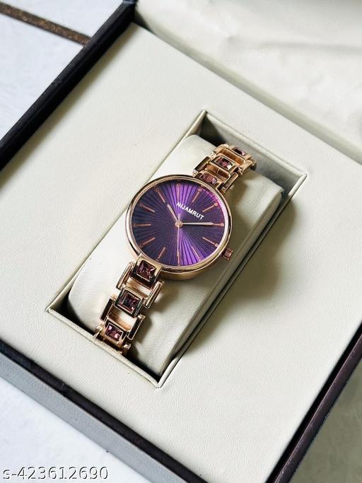 Watch for Women,Watch for Girl ,Waterproof Women Wrist Watches Purple Dial diamond Studded watch Formal,Casual,Festive,Partywear,Wedding,Western Party