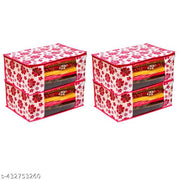 GARMENT COVER CLOTHES COVER SAREE COVER STORAGE ORGANIZER CLOTH STORAGE BOX FOLDABLE CLOTH STORAGE BOX SAREE BAGS SAREE PACKING PACKET PACK OF 4