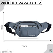 VALIJA Waist Bag for Men Women Grey | Travel Handy Hiking Running Pouch with Zipper | Adjustable Strap Fanny Pack