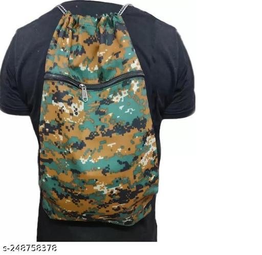 Small 20 L Backpack Unisex Camouflage Army Military Cobra Dori Bag, Indian Commando Soldiers Sports Run Drawstring Digital Print Backpack with Zip for Man & Women No Plastic Bag