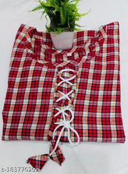 Stylish red multicolour Woolen Kurti only