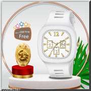 White Miller Analog Man's & Boy's Analog Watch (OM Ring)
