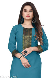 Fashionable Cotton Slub jacquard work Kurti For Women