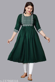 New Trendy Embroidery Gaithering Anarkali kurtis