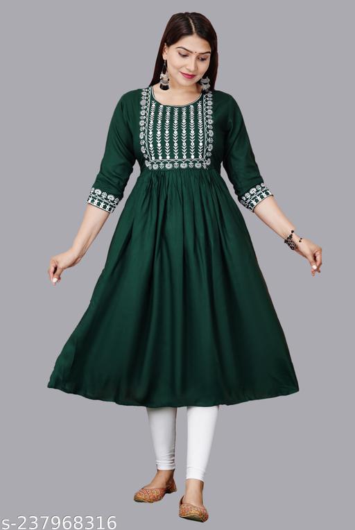 New Trendy Embroidery Gaithering Anarkali kurtis