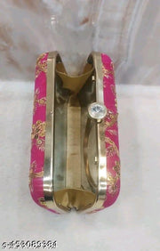 Sky Wing Party Clutch for Women Fancy Clutch Purse with Golden Sling Box Clutch Womens  With Free Handle