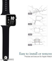 Wrapo Soft Silicone Classic Strap Bands | Smart Watch Quick Release Pin for Men, Women | Soft Silicon Smartwatch Strap Compatible with Apple Watch Strap 42mm 44mm , Sport Wristband,(Black,Grey)