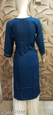 Trendy Women's Straight Embroidery Kurtis