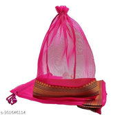 Foxtree Pack of 10 Pieces Silk Tissue Organza Drawstring Closure Pink Small Size Potli Bags Pouch Best for Party Supply Return Gift Bags (23 cm X 18 cm)