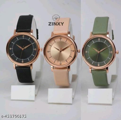Analog 3 Different Color Royal Dial Watch for Womens and Girls Single and Combo Watches for Women and Girl Pack of 3
