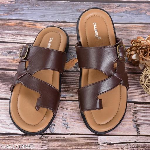 CALIBREL Men Brown Slippers | Slipper for men | Sandals for Men| Casual Sandals | Stylish, Comfortable & Durable | Men's Flip-Flops | Trendy men's footwear | Chappal for men | for Daily & Occasion