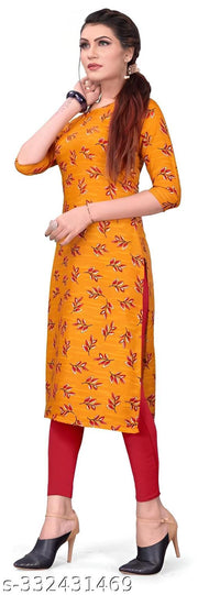 Women's Printed Black Crepe Kurti