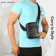 Leather Small Sling Bag for Men | Chest Slinger bag | Crossbody Bag| Side Bag Men | Mini Leather Slings | Corporate Gift Item | Passport Sling.