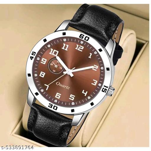 Yolako Brown Round  Copper Romen Leather Analog Boy and Men Watch